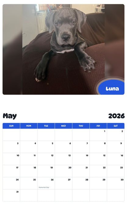 2026 - 2027 Luna - Pawidols Pet Calendar