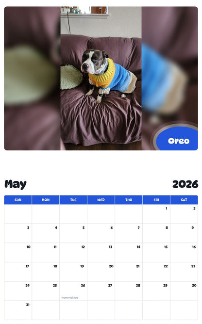 2026 - 2027 Oreo - Pawidols Pet Calendar