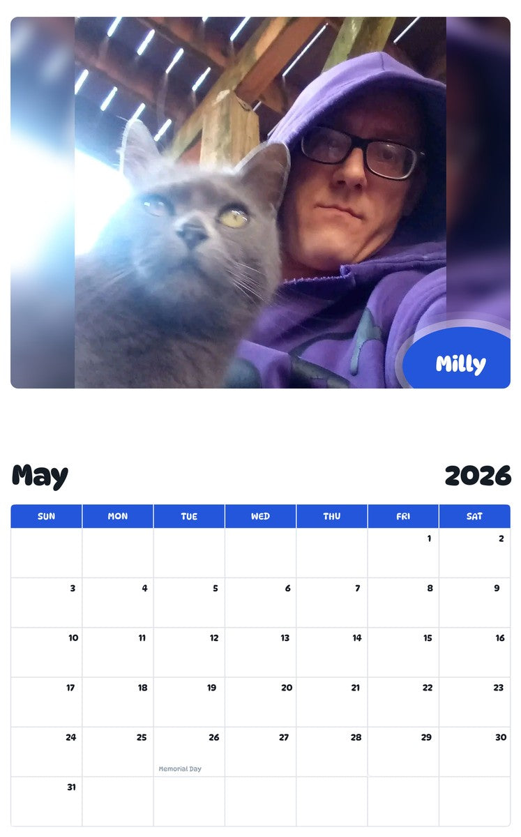 2026 - 2027 Milly - Pawidols Pet Calendar