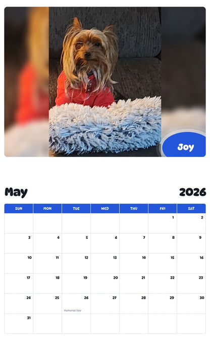 2026 - 2027 Joy - Pawidols Pet Calendar