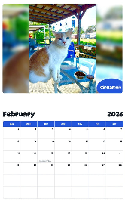 October 2025 - September 2026 Cinnamon - Pawidols Pet Calendar