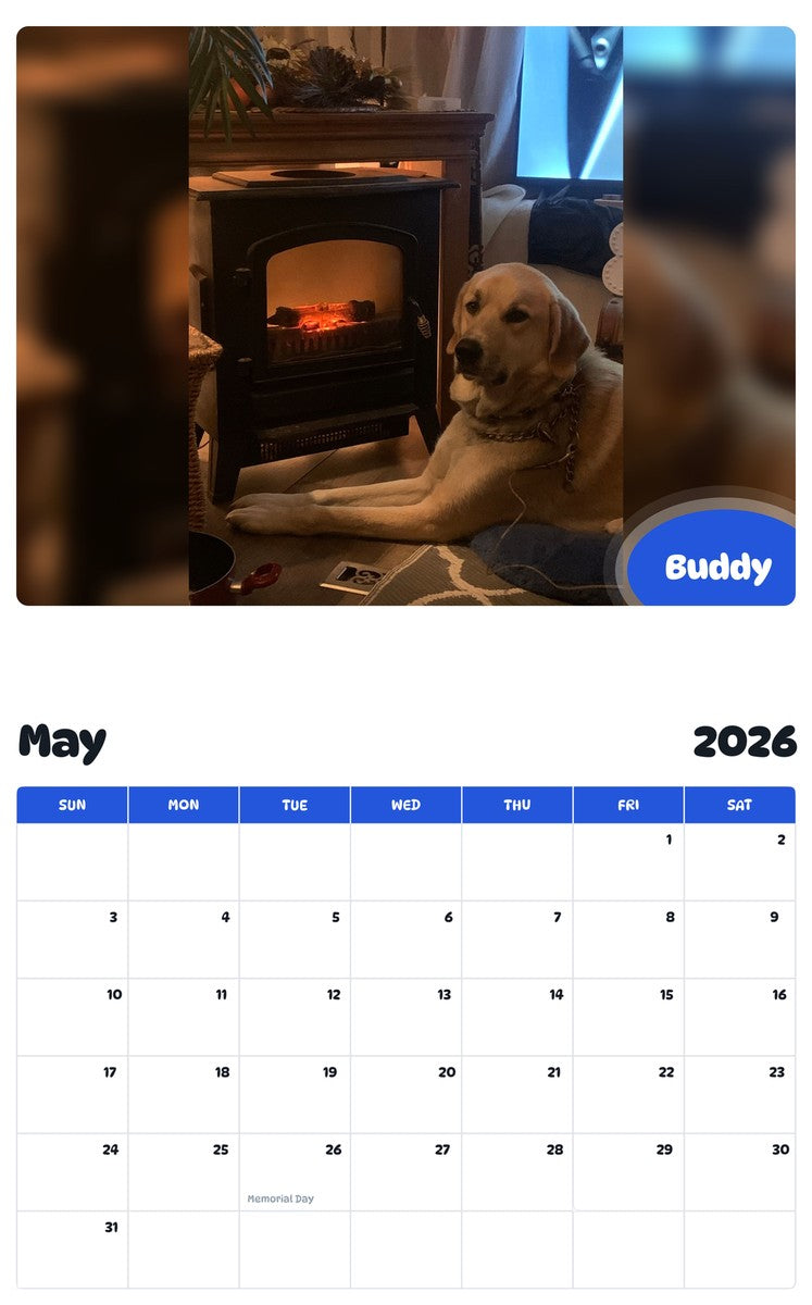 2026 - 2027 Buddy - Pawidols Pet Calendar