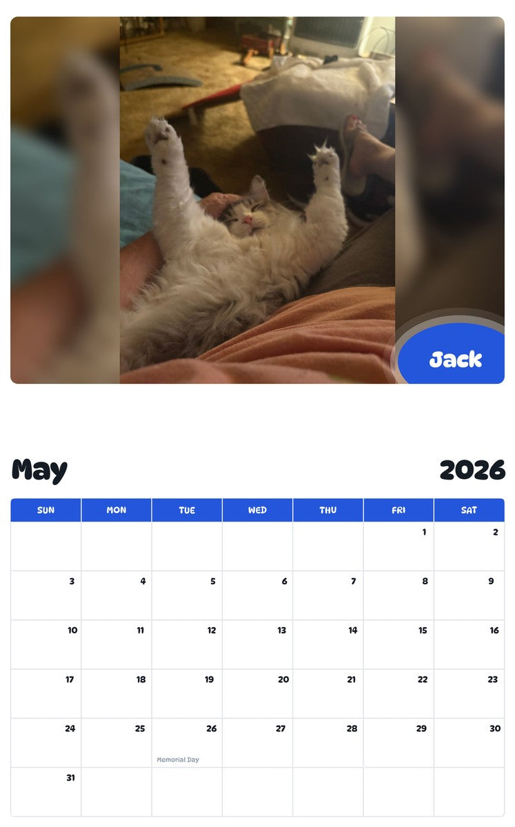 2026 - 2027 Jack - Pawidols Pet Calendar