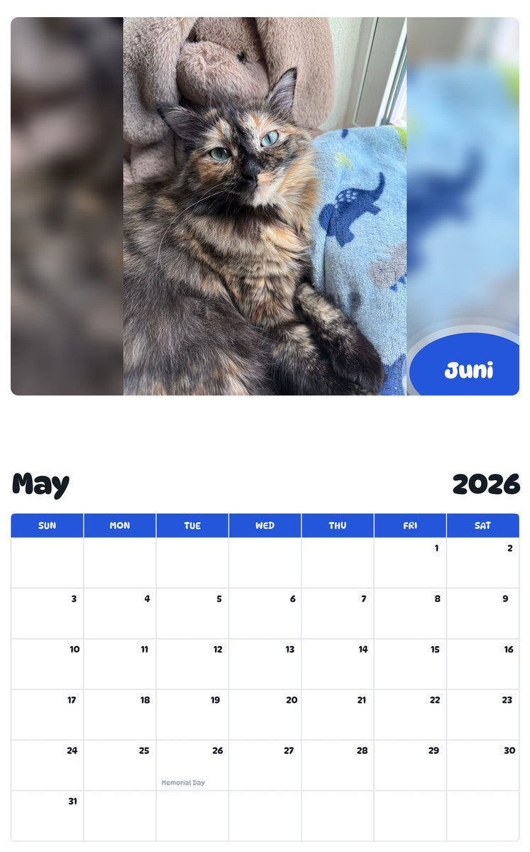 2026 - 2027 Juni - Pawidols Pet Calendar