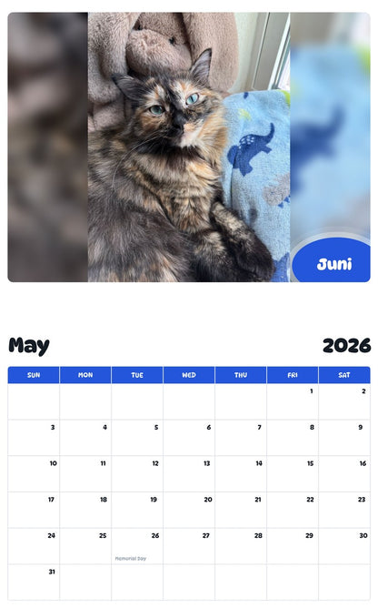 2026 - 2027 Juni - Pawidols Pet Calendar