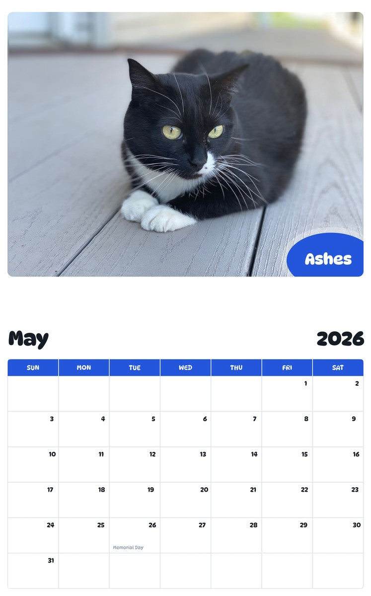 2026 - 2027 Ashes - Pawidols Pet Calendar