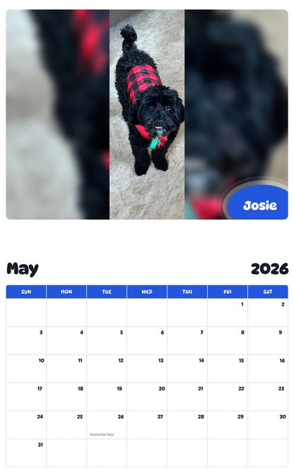 2026 - 2027 Josie - Pawidols Pet Calendar