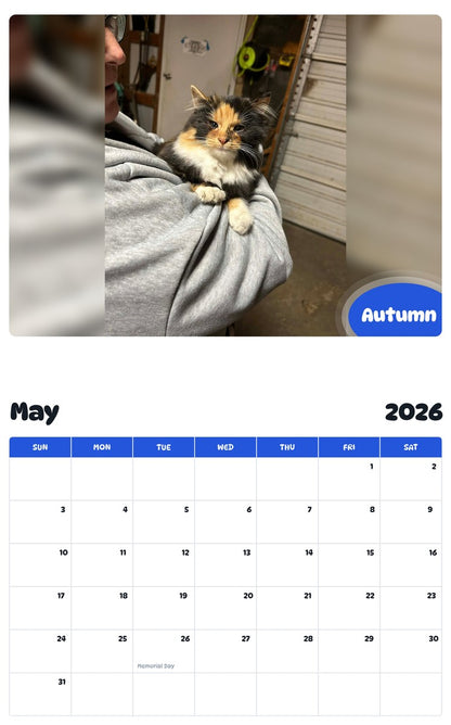 2026 - 2027 Autumn - Pawidols Pet Calendar