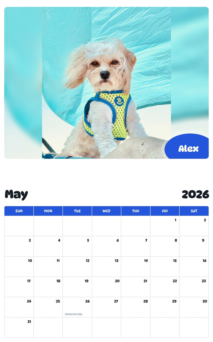2026 - 2027 Alex - Pawidols Pet Calendar