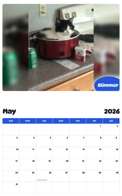 2026 - 2027 Glimmer - Pawidols Pet Calendar