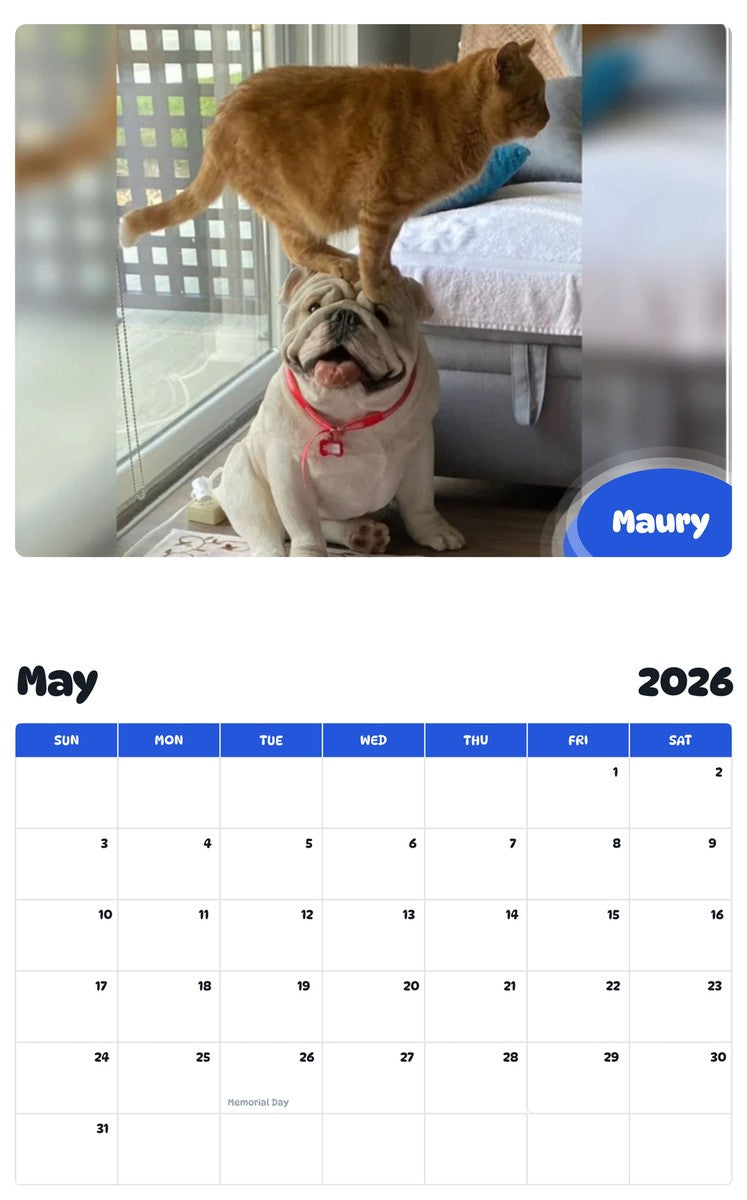 2026 - 2027 Maury - Pawidols Pet Calendar