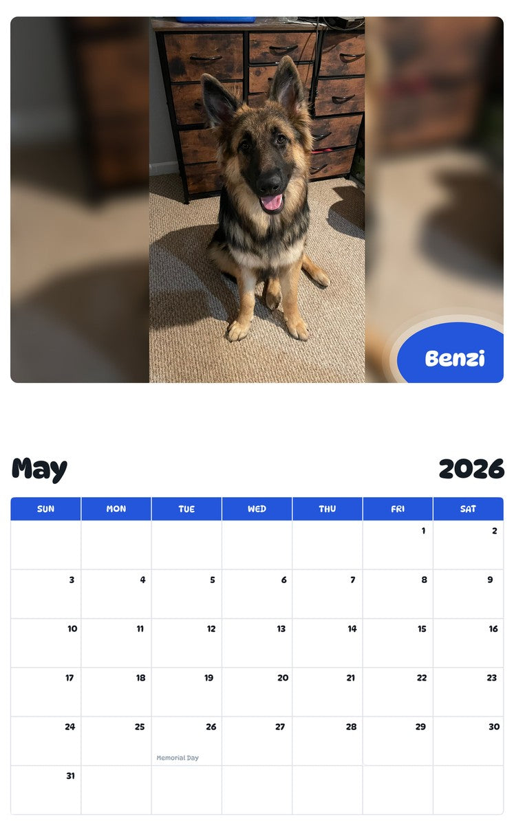 2026 - 2027 Benzi - Pawidols Pet Calendar