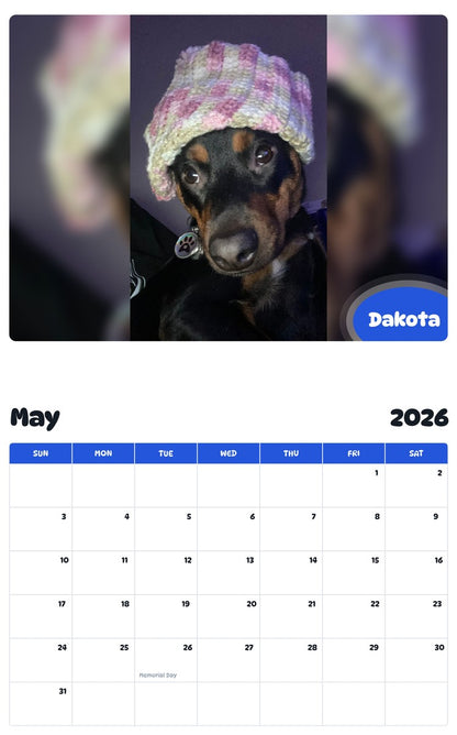 2026 - 2027 Dakota - Pawidols Pet Calendar