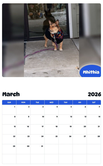November 2025 - October 2026 Mhithia - Pawidols Pet Calendar