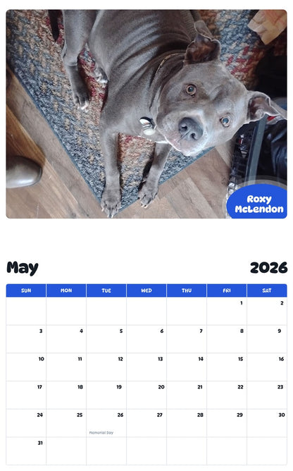2026 - 2027 Roxy McLendon - Pawidols Pet Calendar