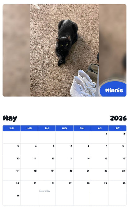 2026 - 2027 Winnie - Pawidols Pet Calendar