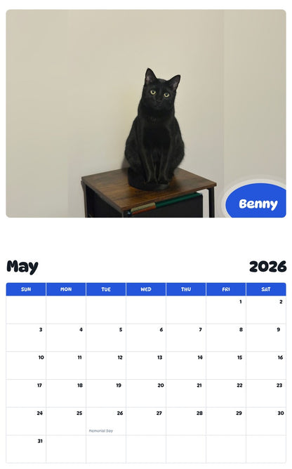 2026 - 2027 Benny - Pawidols Pet Calendar