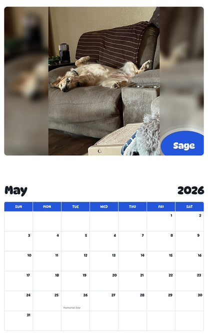 2026 - 2027 Sage - Pawidols Pet Calendar