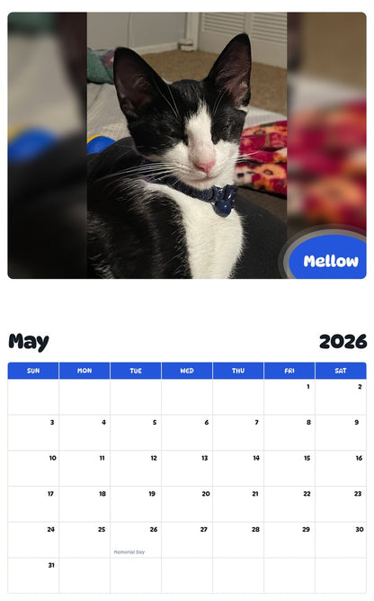 2026 - 2027 Mellow - Pawidols Pet Calendar