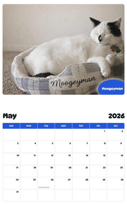2026 - 2027 Moogeyman - Pawidols Pet Calendar
