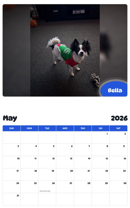 2026 - 2027 Bella - Pawidols Pet Calendar