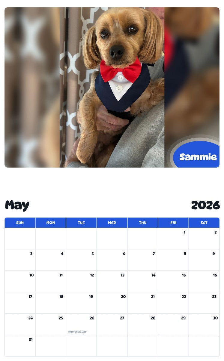 2026 - 2027 Sammie - Pawidols Pet Calendar