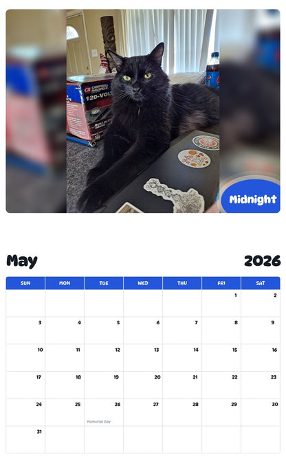 2026 - 2027 Midnight - Pawidols Pet Calendar