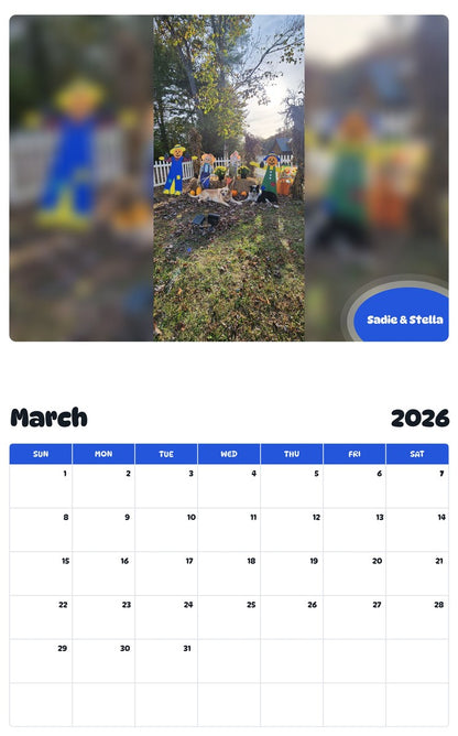 November 2025 - October 2026 Sadie & Stella - Pawidols Pet Calendar