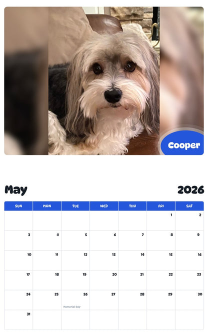 2026 - 2027 Cooper - Pawidols Pet Calendar
