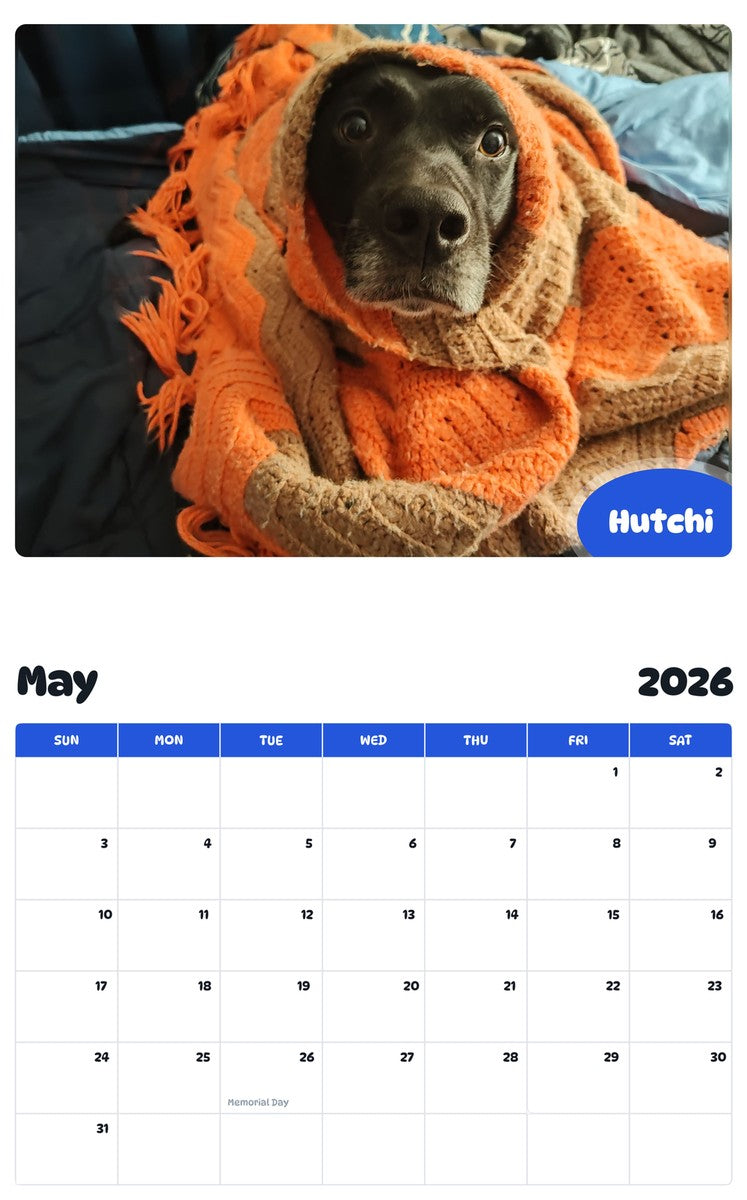 2026 - 2027 Hutchi - Pawidols Pet Calendar