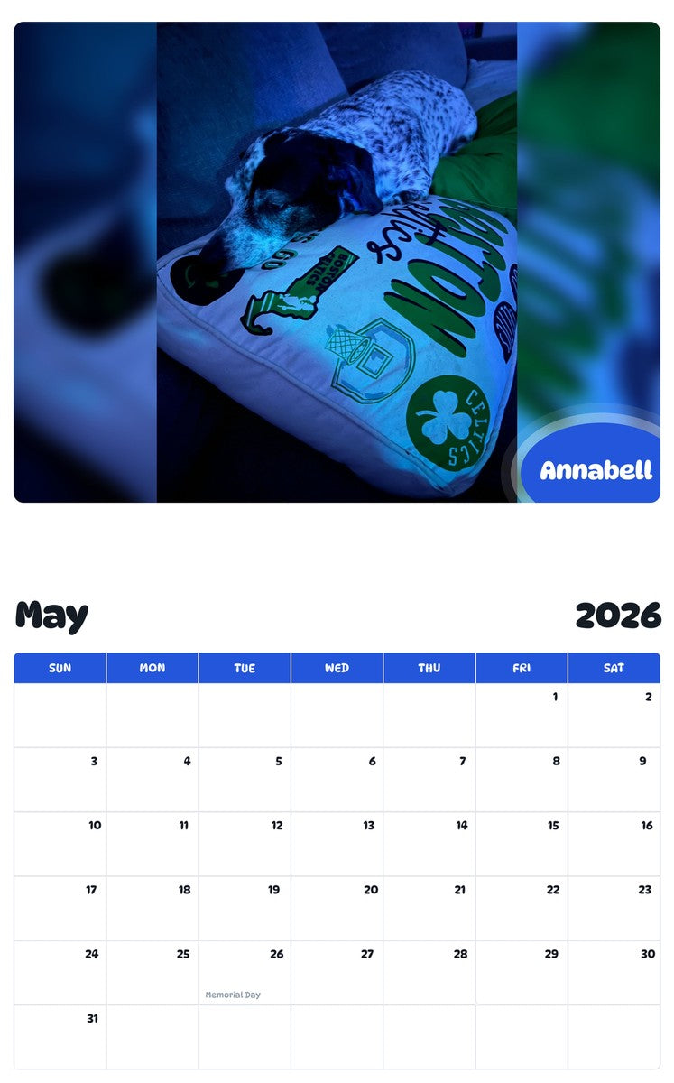 2026 - 2027 Annabell - Pawidols Pet Calendar