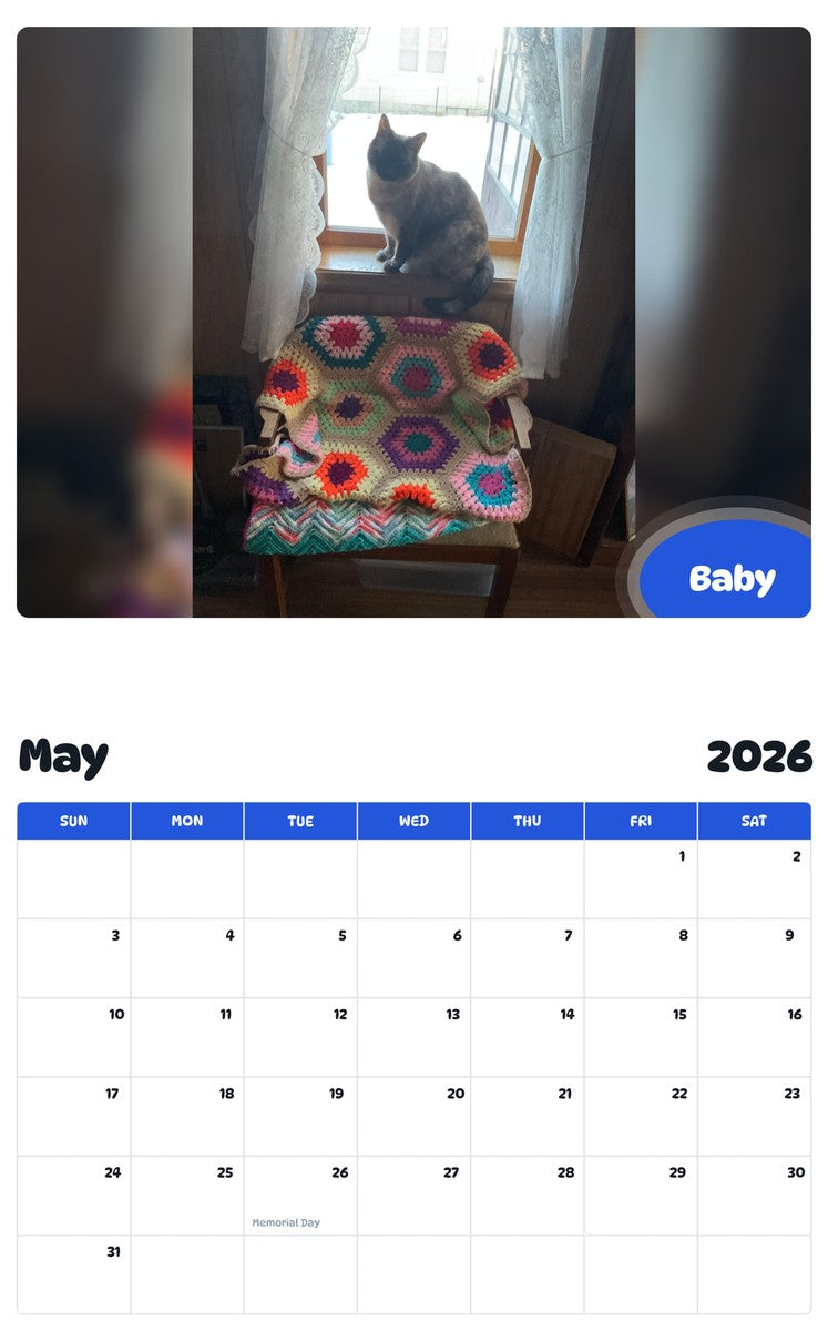 2026 - 2027 Baby - Pawidols Pet Calendar