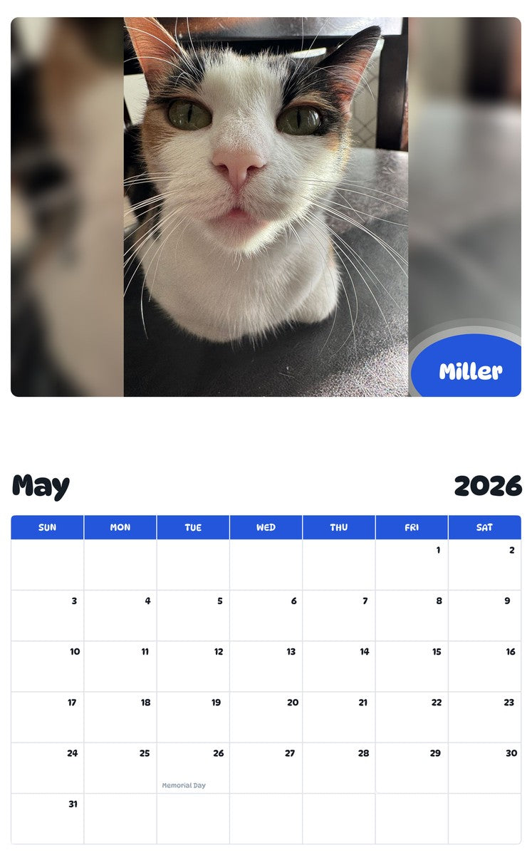 2026 - 2027 Miller - Pawidols Pet Calendar