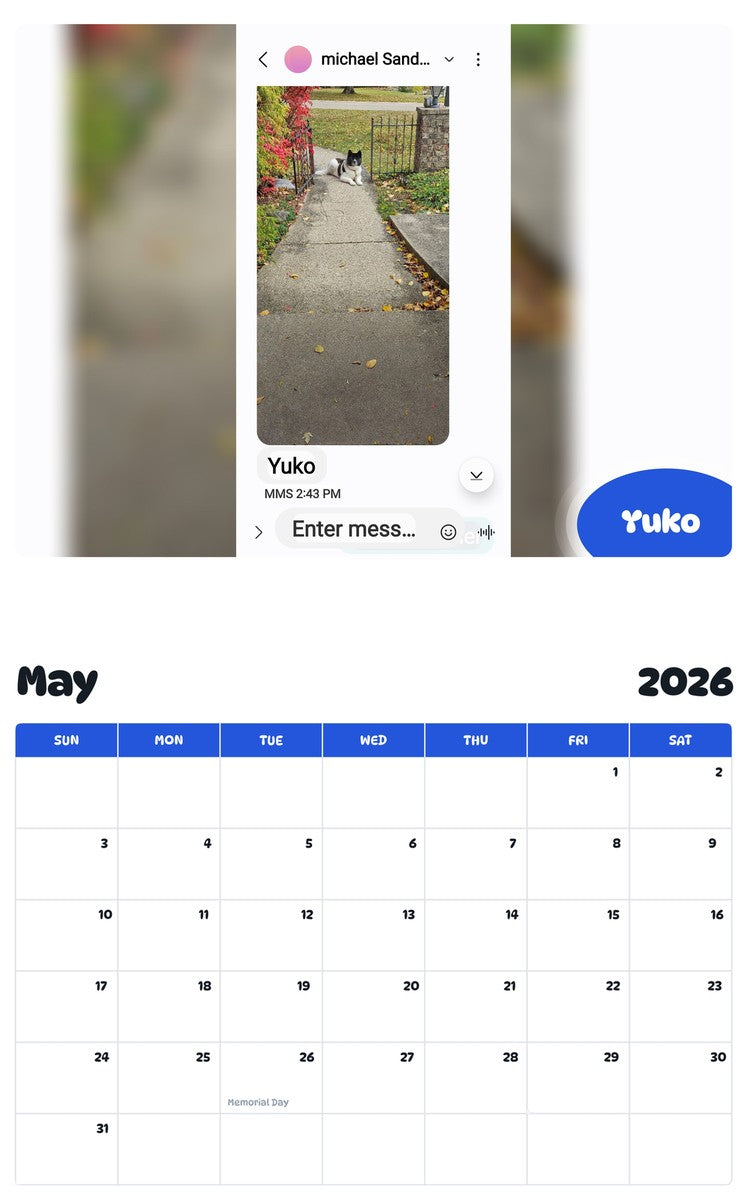 2026 - 2027 Yuko - Pawidols Pet Calendar