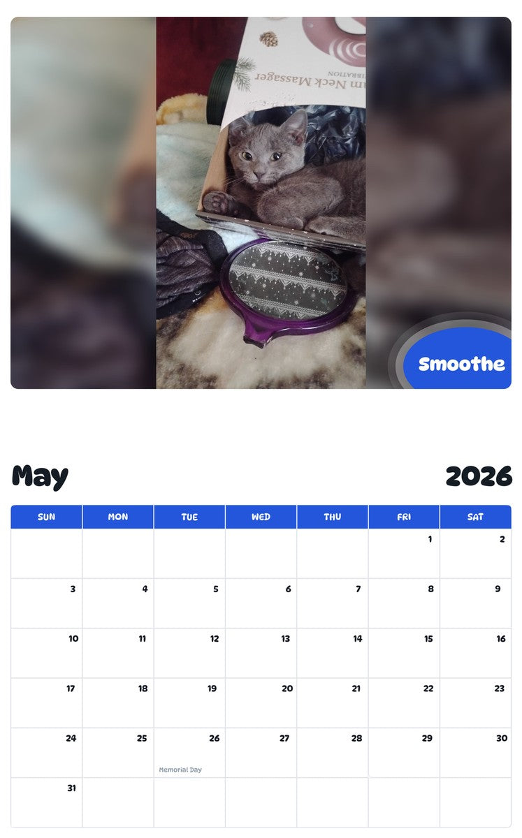 2026 - 2027 Smoothe - Pawidols Pet Calendar