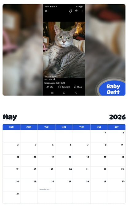 2026 - 2027 Baby Butt - Pawidols Pet Calendar