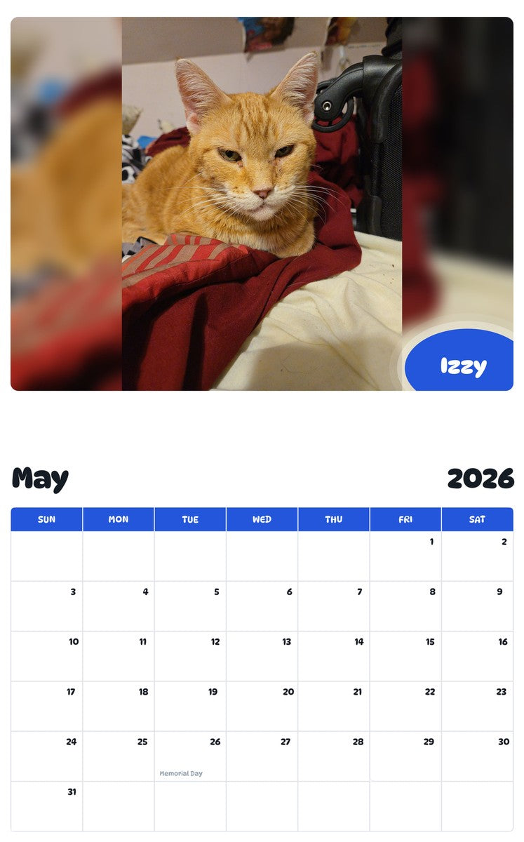 2026 - 2027 Izzy - Pawidols Pet Calendar
