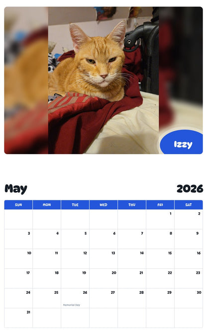 2026 - 2027 Izzy - Pawidols Pet Calendar