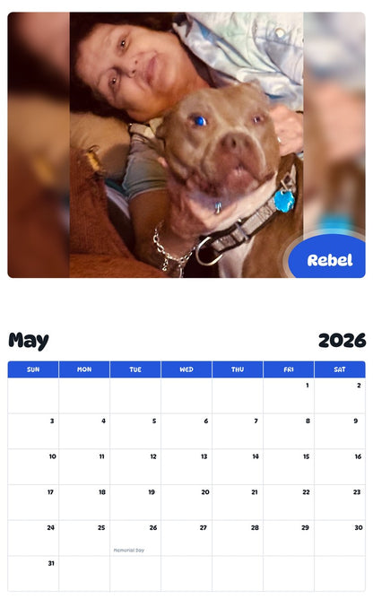 2026 - 2027 Rebel - Pawidols Pet Calendar
