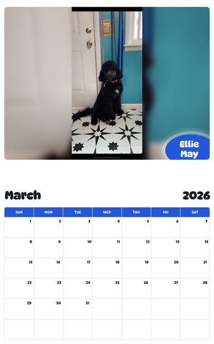 November 2025 - October 2026 Ellie May - Pawidols Pet Calendar