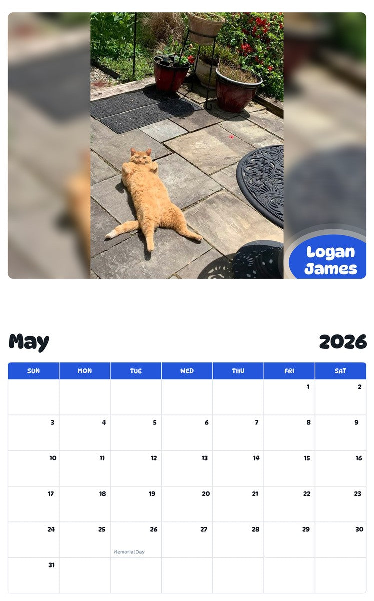 2026 - 2027 Logan James - Pawidols Pet Calendar