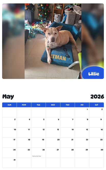 2026 - 2027 Lillie - Pawidols Pet Calendar