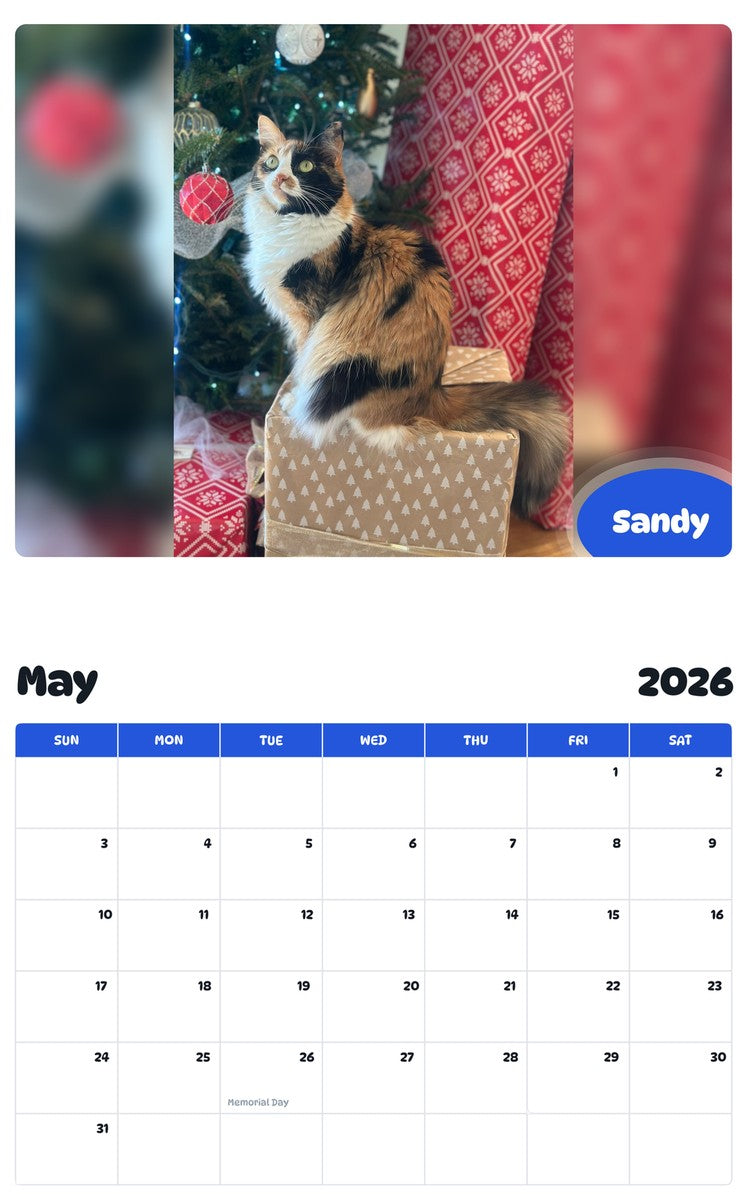 2026 - 2027 Sandy - Pawidols Pet Calendar