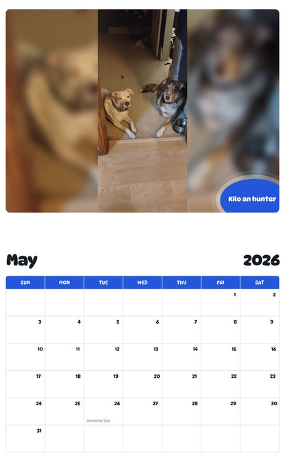 2026 - 2027 Kilo an hunter - Pawidols Pet Calendar