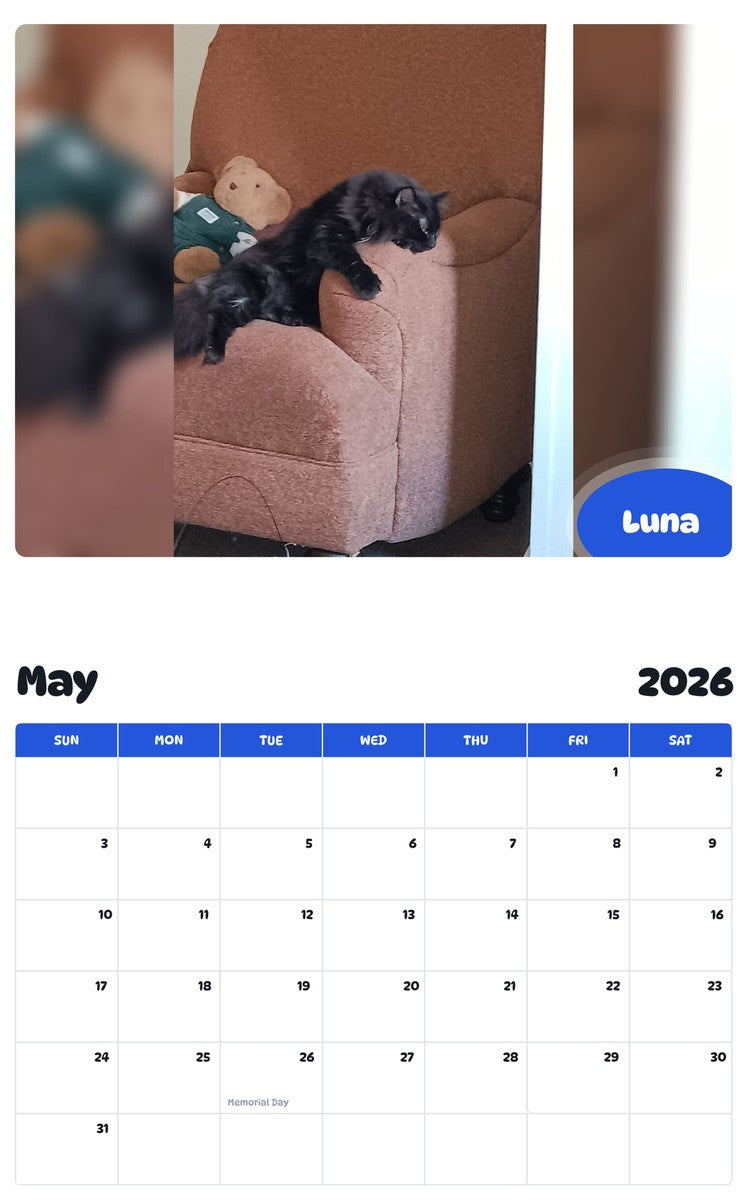 2026 - 2027 Luna - Pawidols Pet Calendar