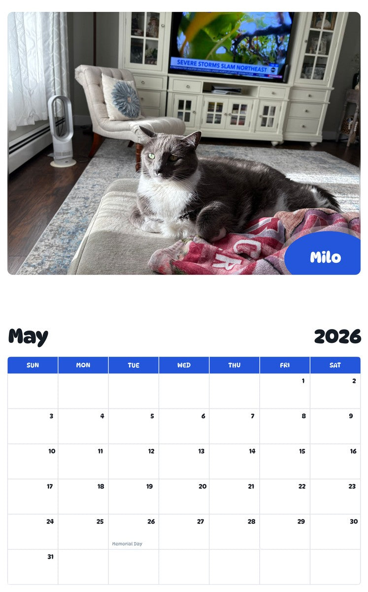 2026 - 2027 Milo - Pawidols Pet Calendar