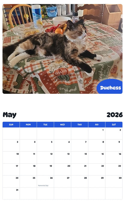 2026 - 2027 Duchess - Pawidols Pet Calendar