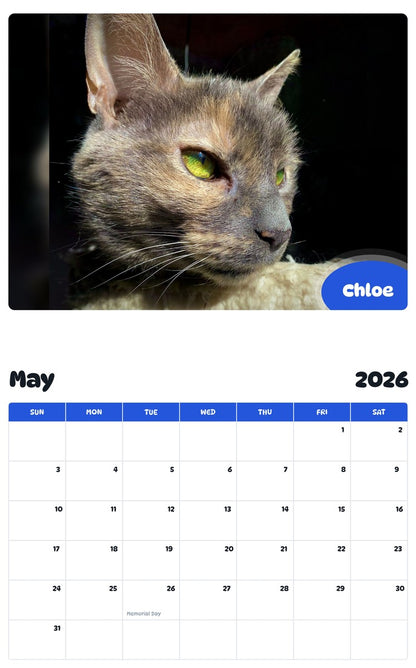 2026 - 2027 Chloe - Pawidols Pet Calendar