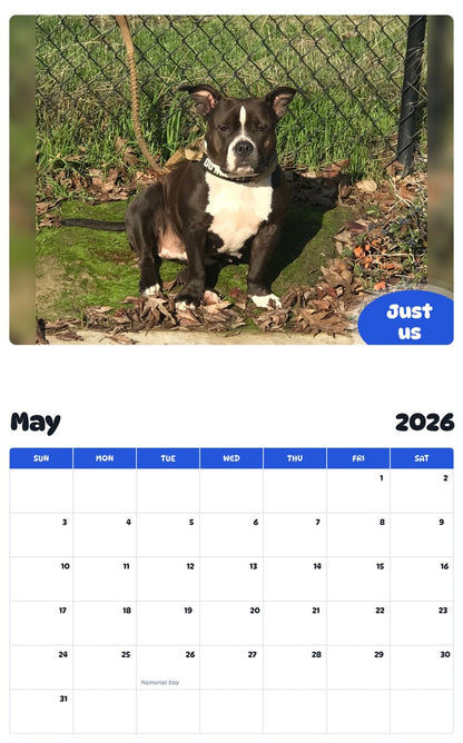 2026 - 2027 Just us - Pawidols Pet Calendar
