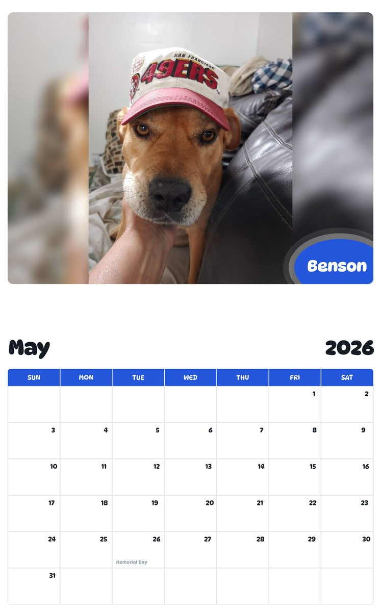 2026 - 2027 Benson - Pawidols Pet Calendar